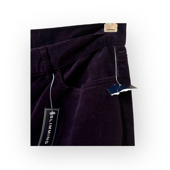 NWT Chaps Deep Purple Corduroy Straight Leg Pants | Sz. 6 Regular - Picture 2 of 9